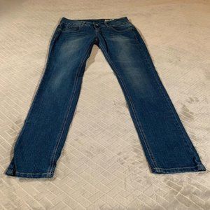 TRF Denim Womens 6 Long Jeans Blue Skinny Low Rise Medium Wash Stretch